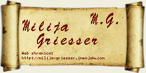 Milija Griesser vizit kartica
